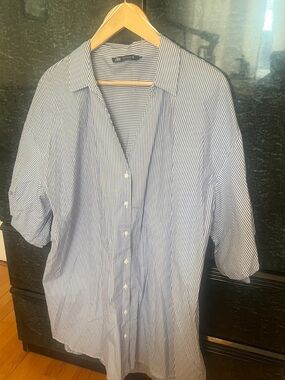 Zara Striped Button-Up Shirt or Shirt Dress